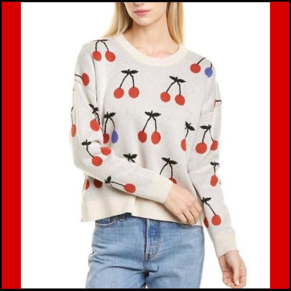 MADEWELL CHERRY JACQUARD PULLOVER SWEATER XS - Picture 5 of 14